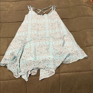 Miss Me Blue and White Patterned Dress